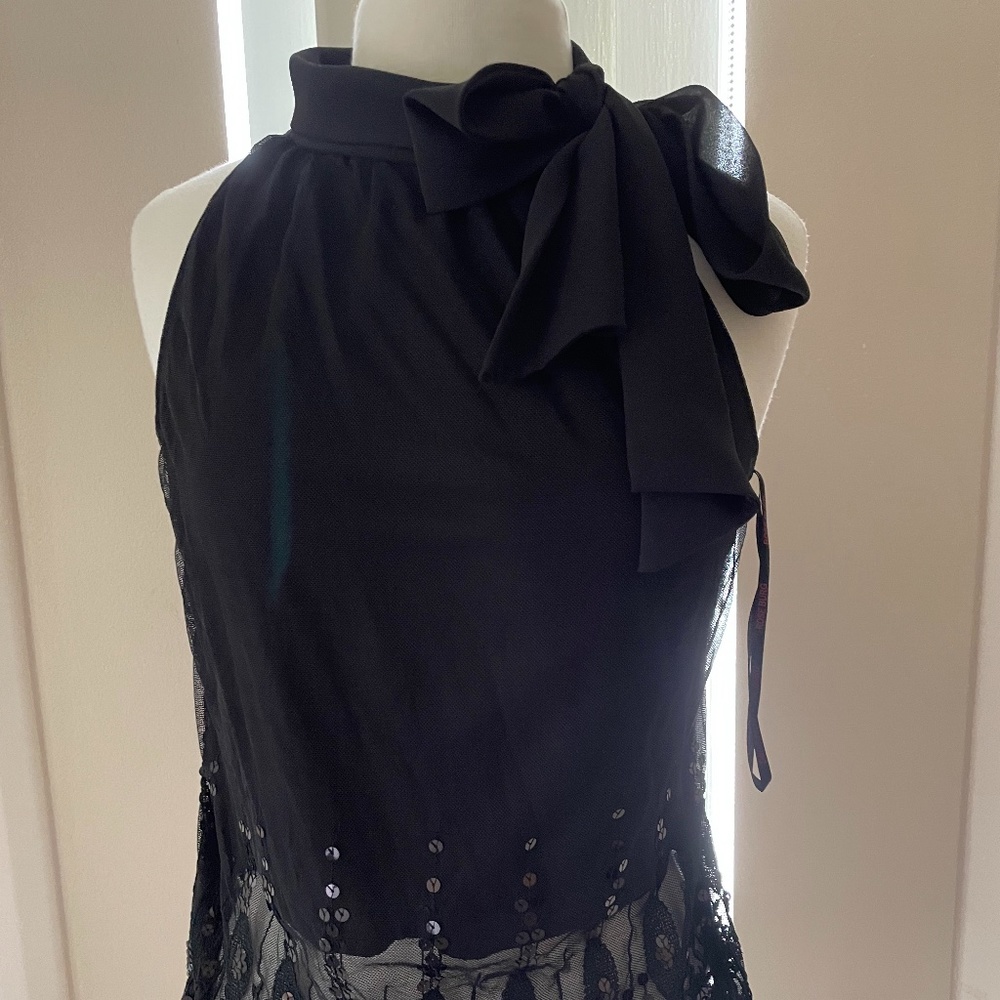 Black lace bottom beaded top size 14 australia